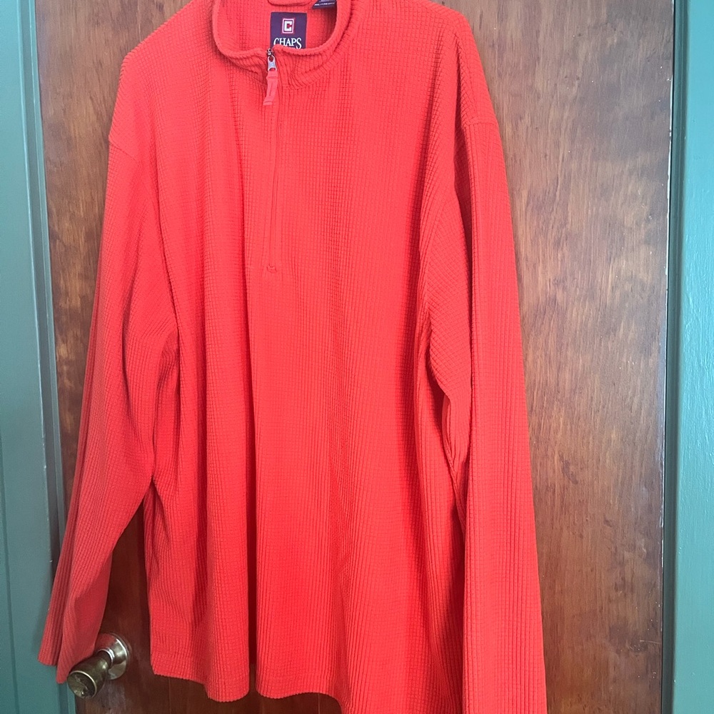 Chaps Bright burnt orange Quarter-Zip Pullover